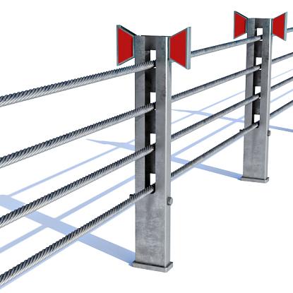 Тросовое ограждение 23ДД/У4(300)-П-0,9-3,0-1,44(1,54)-ГЗГ